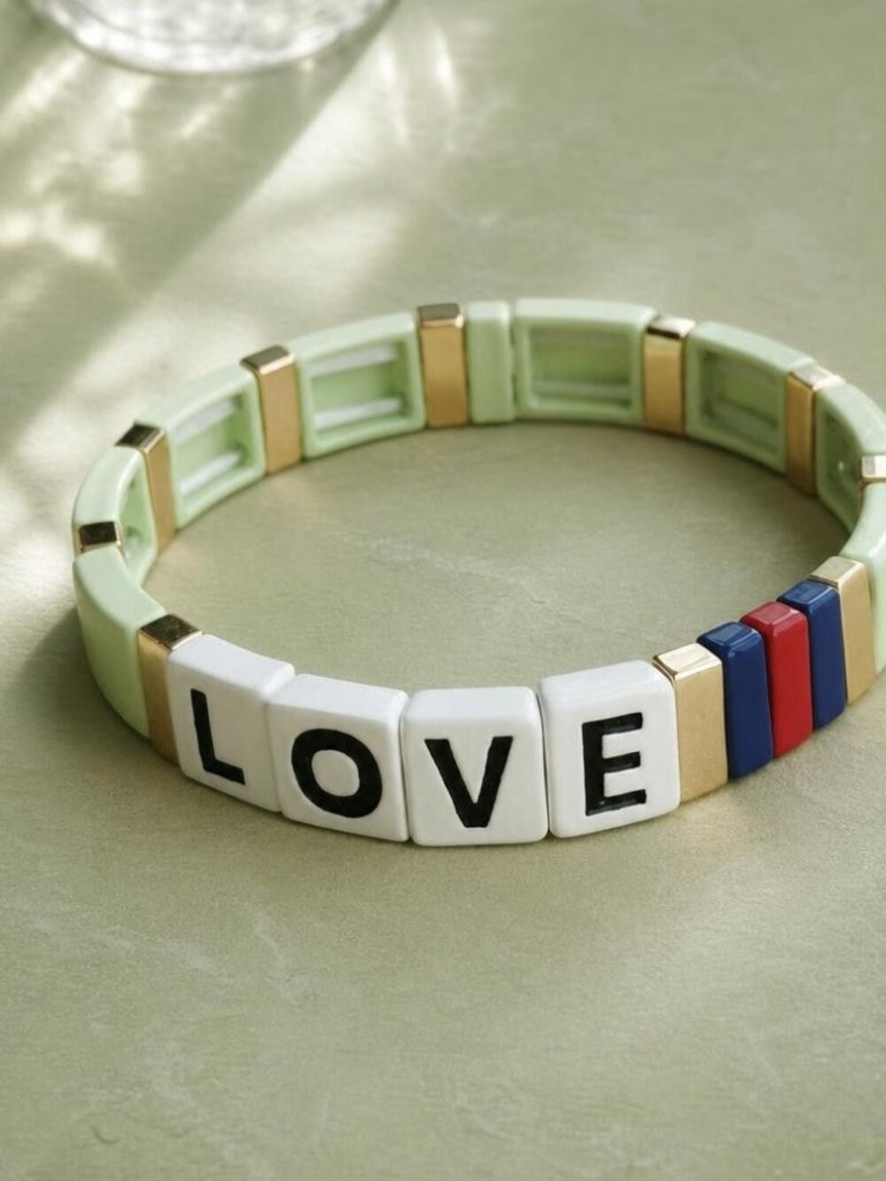 Roxanne Assoulin Just Say Love Light Green Stretch Bracelet